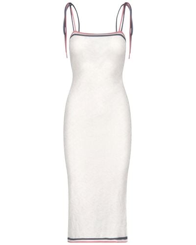 Fendi Ff Midi Dress - White