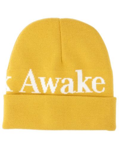 AWAKE NY "serif" Logo Beanie - Yellow