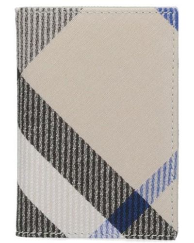 Burberry 'check' Card Holder - White