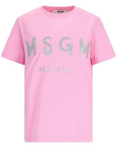 MSGM T-Shirt Logo - Rosa