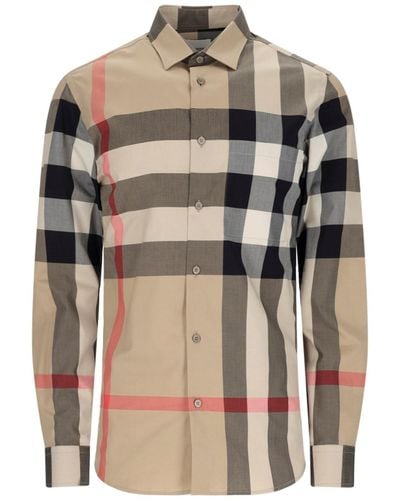 Burberry Long Sleeve Summerton Shirt - Natural