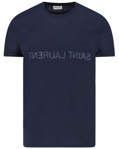 Saint Laurent T-shirt Logo - Blue
