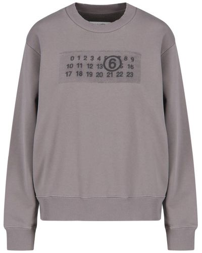MM6 by Maison Martin Margiela Logo Print Sweatshirt - Grey