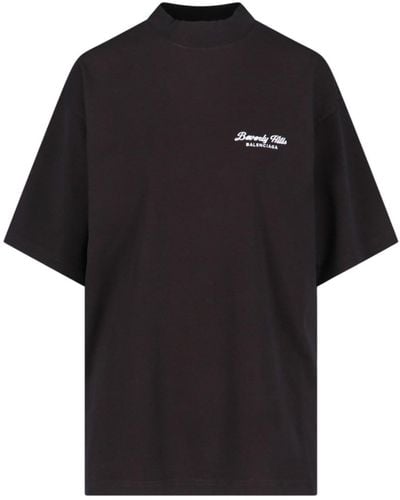 Balenciaga 'beverly Hills' Vintage Jersey T-shirt - Black