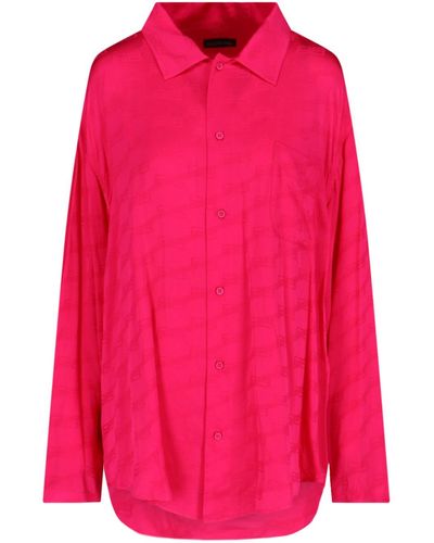 Balenciaga Classic 'bb Monogram' Shirt - Pink