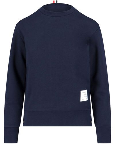 Thom Browne Rear Grosgrain Sweatshirt - Blue
