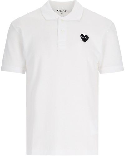 COMME DES GARÇONS PLAY Logo Polo Shirt - White