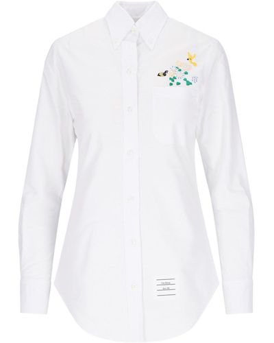 Thom Browne Embroidery Shirt - White