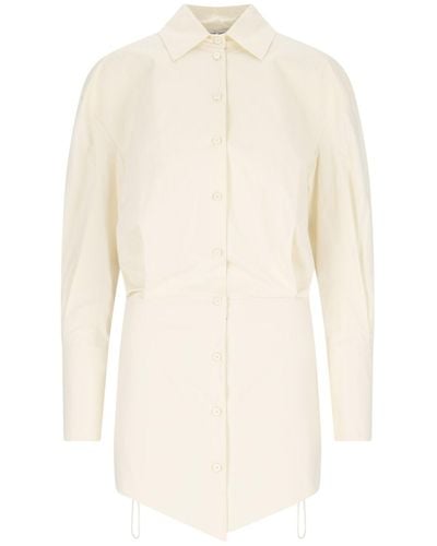 The Attico 'silvye' Mini Dress Shirt - White