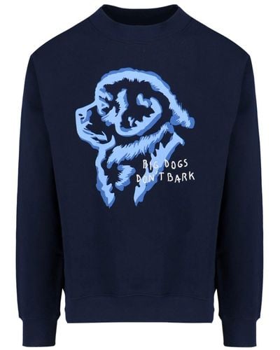 Fay X Pietro Terzini Maxi Print Crewneck Sweatshirt - Blue