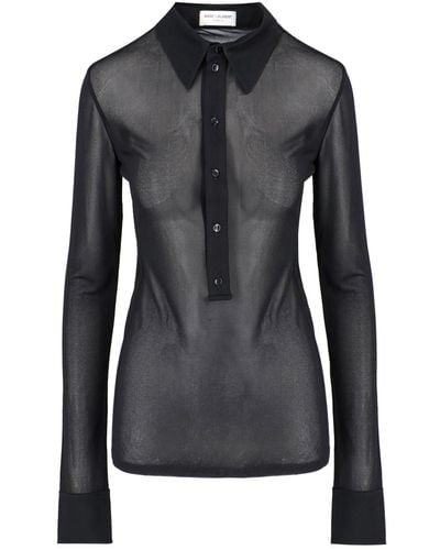 Saint Laurent Semi-transparent Shirt - Black