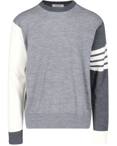 Thom Browne 'color Block' Sweater - Gray