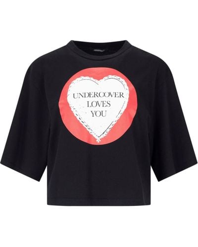 Undercover Printed Crop T-shirt - Blue