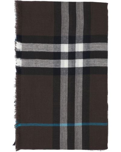 Burberry 'check' Wool Scarf - Black