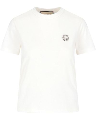 Gucci Branded Slim-fit Cotton-jersey T-shirt - White