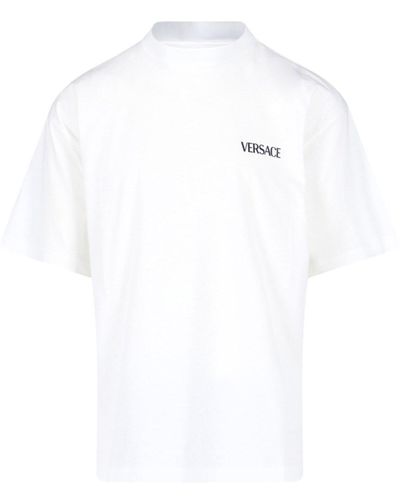 Versace T-Shirt Stampa Retro - Bianco