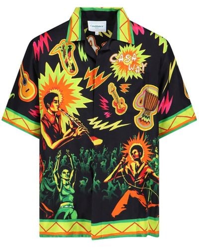 Casablancabrand 'music For The People' Silk Shirt - Multicolour