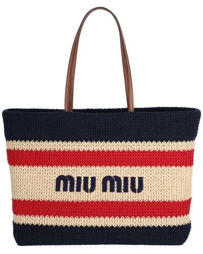 Miu Miu Logo Tote Bag - Red