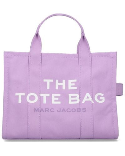 Marc Jacobs The Canvas Logo Printed Medium Tote Bag - Purple