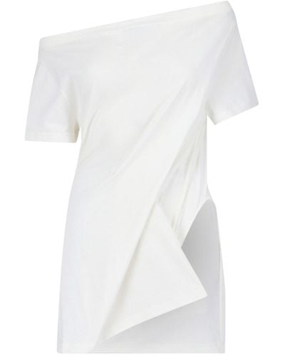 Courreges Asymmetrical Midi Dress - White