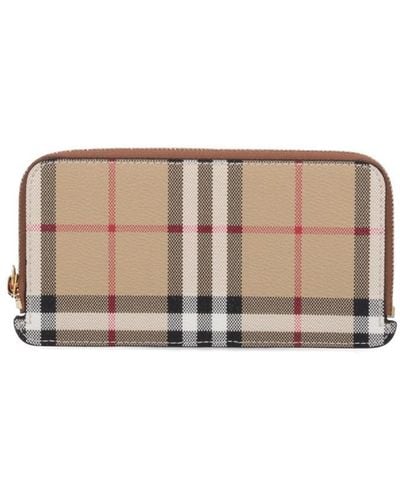 Burberry Check Wallet - White