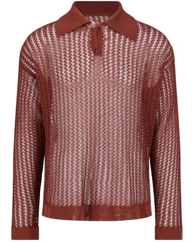 Bonsai Openwork Sweater - Red