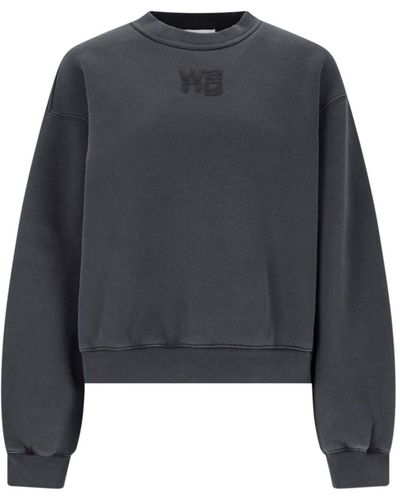 Alexander Wang Felpa Girocollo Logo - Blu