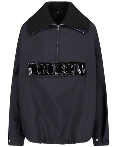 Gucci Logo Caban Jacket - Black