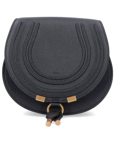 Chloé Chloe Marcie Small Leather Shoulder Bag - Black