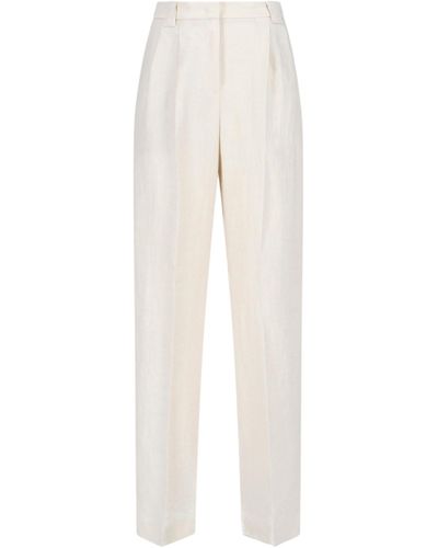 Incotex Pantaloni In Lino - Bianco