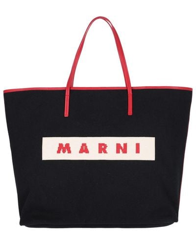 Marni Logo Tote Bag - Black
