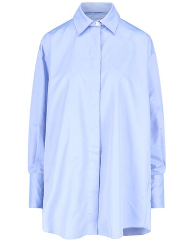 Patou Satin Shirt - Blue