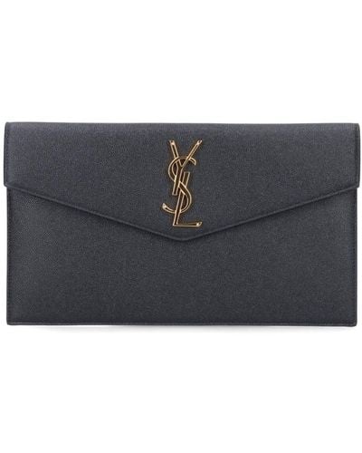 Uptown leather clutch ysl sale