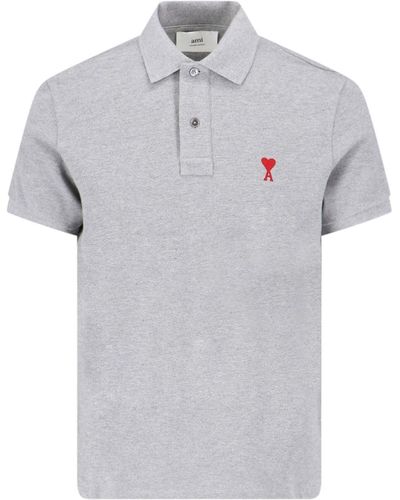 Ami Paris Polo Logo - Grigio