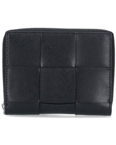 Bottega Veneta Woven Zip Wallet - Black