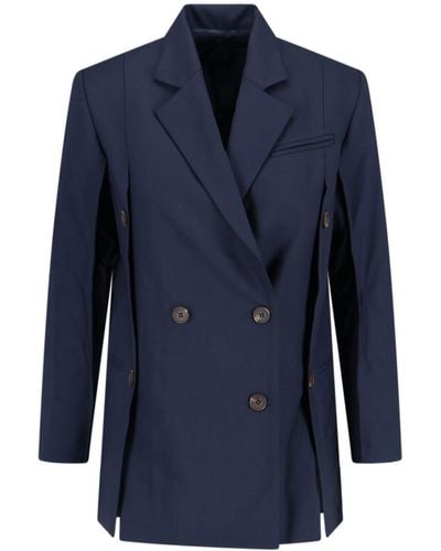 Eudon Choi Double-breasted Structured Blazer - Blue