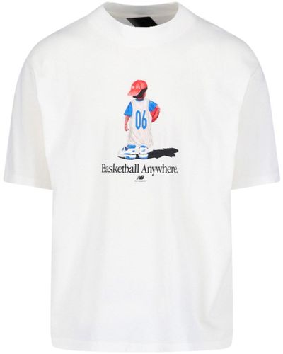 New Balance T-Shirt "Hoops Graphic" - Bianco