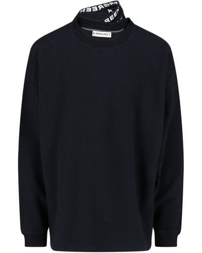 Y. Project Logo Crew Neck Sweatshirt - Blue