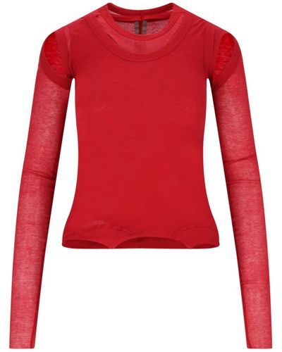 Rick Owens Top Dettaglio Layering - Rosso