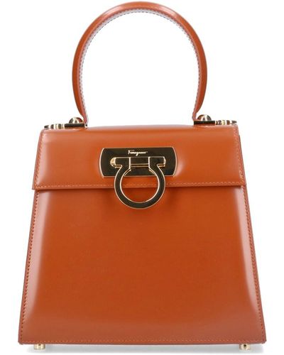 Ferragamo 'iconic S' Handbag - Orange