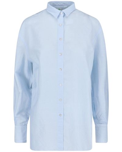 Finamore 1925 Linen Blend Shirt - Blue