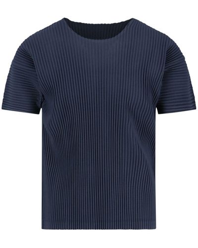 HOMME PLISSÉ Pleated T-shirt - Blue