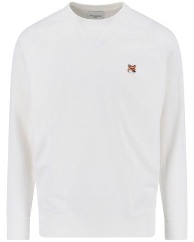 Maison Kitsuné Logo Crewneck Sweatshirt - White