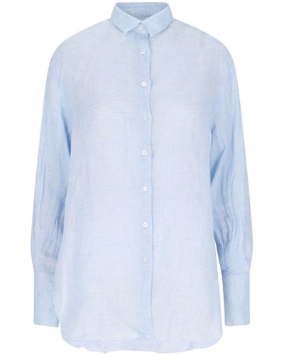 Finamore 1925 Camicia In Lino - Blu