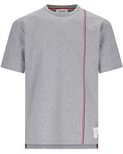 Thom Browne Tricolor Detail T-shirt - Gray