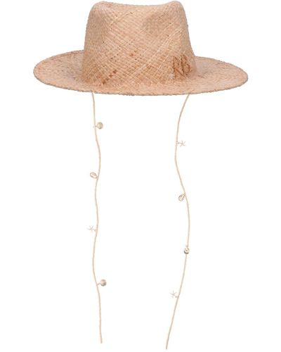 Ruslan Baginskiy Straw Hat With Pendants - White