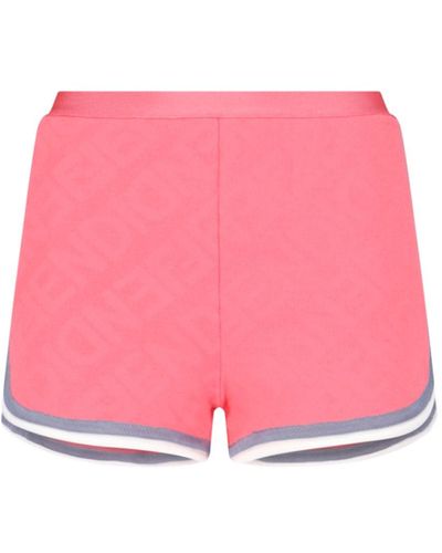 Fendi 'mirror' Logo Trousers - Pink