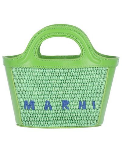 Marni Mini Tote Bag "tropicalia" - Green