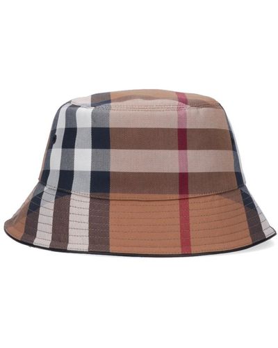 Burberry Cappello Bucket Tartan - Rosa