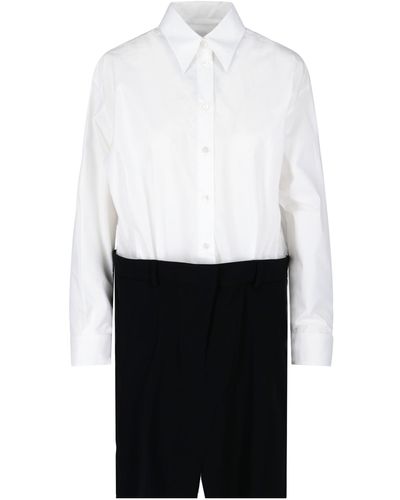 MM6 by Maison Martin Margiela Composite Shirt Dress - White